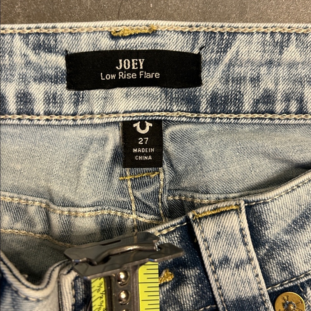 True Religion Light Wash , Low Rise, Crochet ,Joey Flare Jeans - Picture 11 of 13